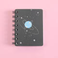 Flip Coil Mini Notebook Convenient Mini Size A7 Format Flip Coil Book Portable Planet Design A7 Notebook for School Supplies Office Stationery -taking Personal Memo Student Accessory. 