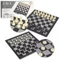 2 in 1 Travel Magnetic Chess and Checkers Board Game (Foldable). 