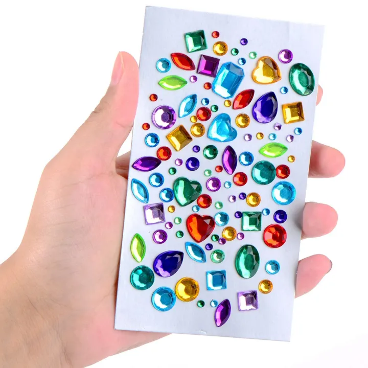 Self-adhesive%20Rhinestone%20Sticker%20Bling%20Craft%20Jewels%20Crystal%20Gem%20Stickers,%20Assorted%20Size,%205%20Sheets%20(Multicolor%203)%20-%20Image%202
