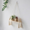 Macrame Wall Hanging Strong Bearing Floating Shelf Woven Tapestry. 
