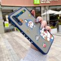dienya For OPPO A8 Case Creative Frosted Transparent Hard Phone Case Square Edge Pattern Silicone Casing Cartoon Doraemon Full Back Cover Camera Shockproof Protection Softcase. 