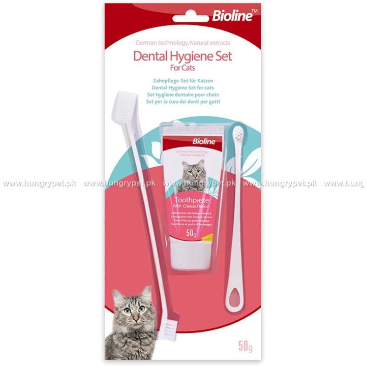 Bioline Dental Hygiene Set for Cats Toothpaste with Brush 50g Daraz.pk