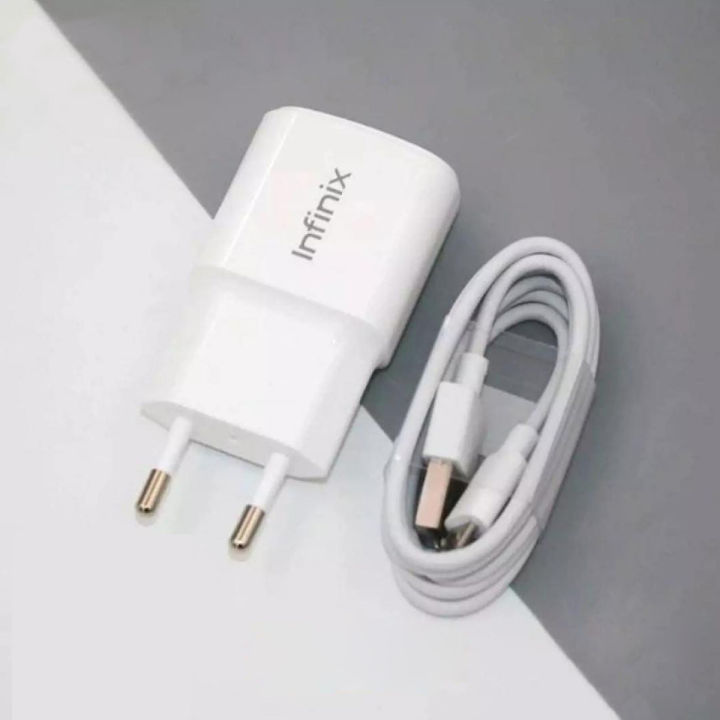 Infinix Original Fast Charging Vooc Charger with Charging Cable for All Infinix Mobile Phones