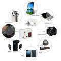 White Portable Universal Wall socket EU US UK extension socket 250V 6A 10A 125V power converter plug Adapter with on off switch. 