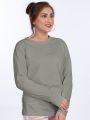 Plain Space Grey Women Full Sleeves T-shirt. 