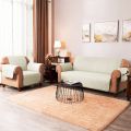 Apricot Quilted Cotton Sofa Covers Premuim Quality Antislip Runners for Sofa's Protection Ivory Color with Side Pockets. 