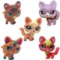 LPS CAT Rare Littlest pet shop toys bobble head brown FOX #807 #2341 #1812 old animal figure toy for girls collection. 