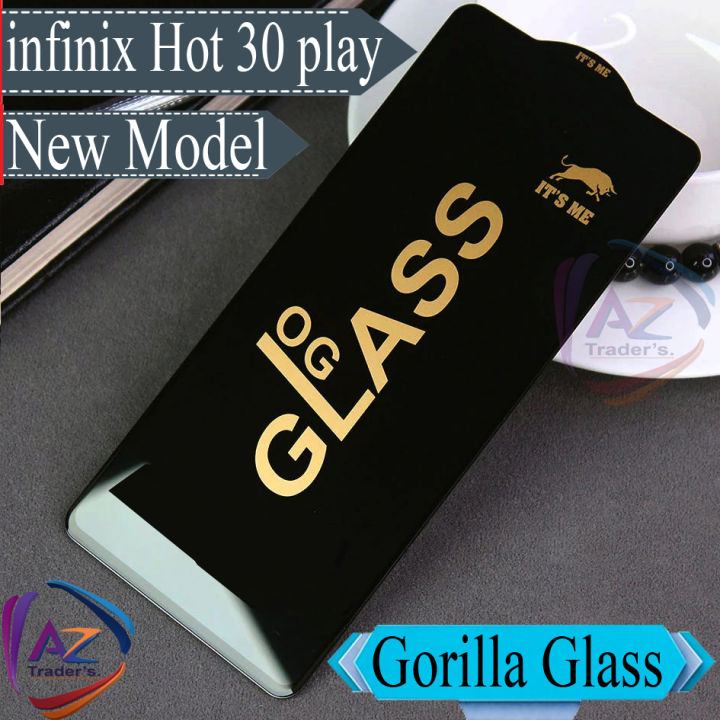 infinix Hot 30 Play Glass OG Gorilla HD+ Glass Protector For infinix Hot 30 Play OG Gorilla Glass Full Edge to Edge Tempered Screen Protector Premium Quality