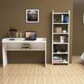 Modren Home office Desk Computer Laptop Study Table  -Wood White Desk Elegant Decorative Design with BookCase. 