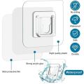 Wall Hooks Magic Transparent Sticker Self Adhesive Double Side Pack of 05 Pair (Male/Female). 