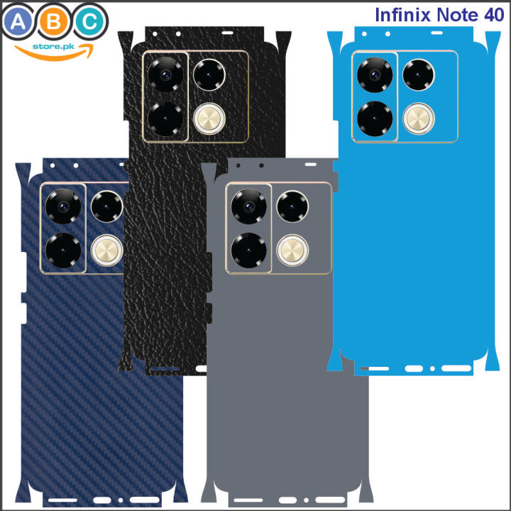Infinix Note 40, Full Back Protection Vinyl Skin/Wrap in variety of Textures and Colors for InfinixNote40, Note40