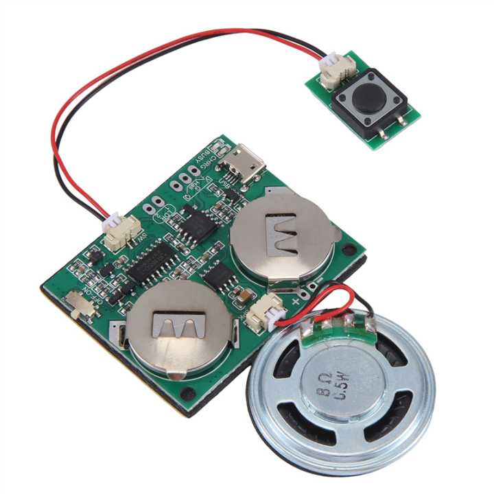 Recordable Sound Module Button Control Sound Chip 8M MP3 WAV Music Voice Player Programmable Board with Speaker for DIY Easy Install Easy to Use