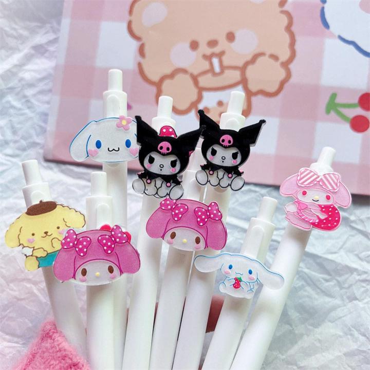 Sanrio Kurumi Pressable 0.5mm Gel Pen Black Student Anime School Supplies Office Accessories Kawaii for School