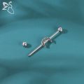 ZS 1 PC Bat Snake Shape Stainless Steel Long Industrial Piercing For Women Men 14g CZ Crystal Ear Helix Piercings Jewelry 38MM. 