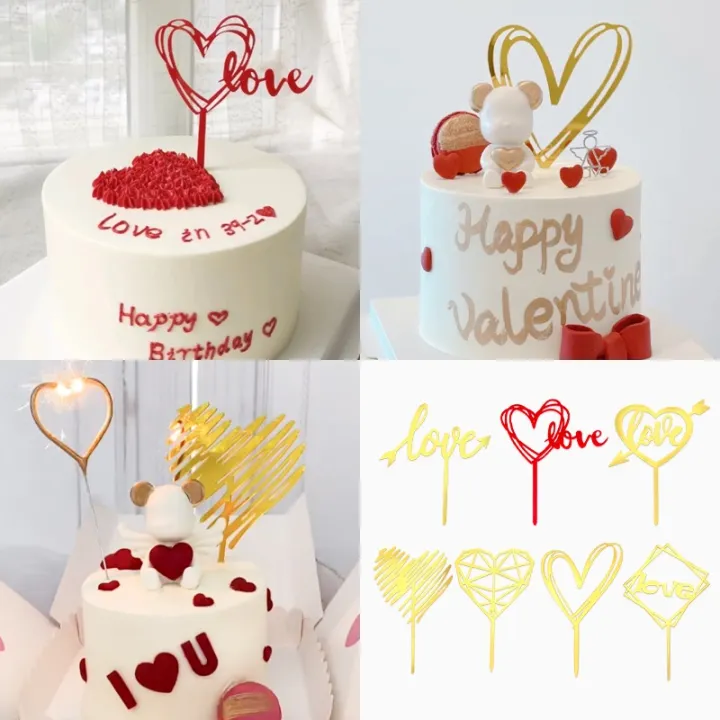 Happy%20Valentine's%20Day%20Cake%20Topper%20Love%20Heart%20Gold%20Cupcake%20Topper%20-%20Image%203