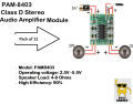 PAM8403 Super Mini Digital Amplifier Circuit Board With Volume Control 12V | PAM-8403 Class D Audio Amplifier Module Kit - 3W. 