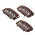 Pack of 3 Wig Chunni Dupatta Clips – 10-Teeth Strong Grip with Safety Pin for Secure Hair Accessories, Hijab, Tikka, and Dupatta Setting. 