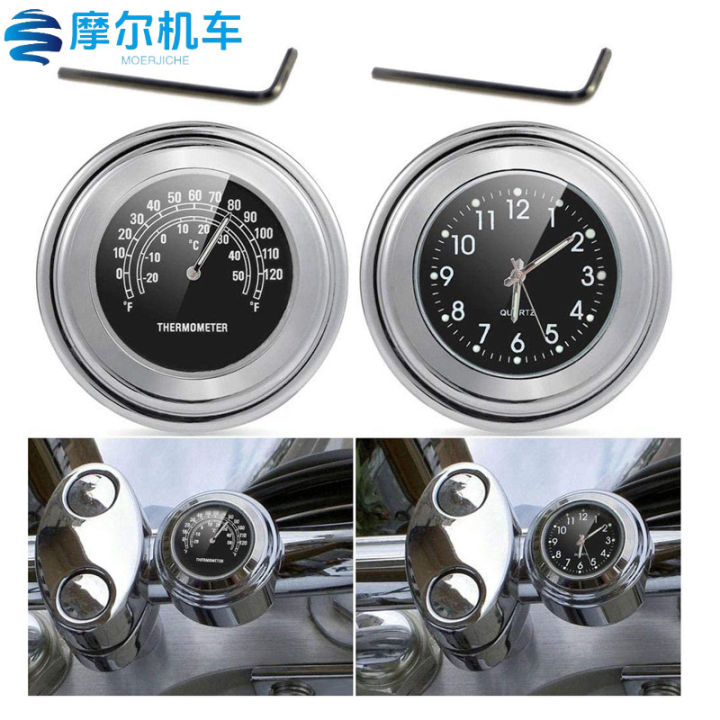 Trailer Luminous Time Dustproof Quartz Clock Aluminum Alloy Handlebar Motorcycle Meter Universal Car Clock Handlebar Watch