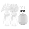 Portable Electric Breast Pump BPA Free PP Fast Sucking Dual Breastfeeding Pump w/Milk Bottles. 