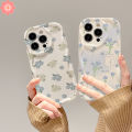 For Samsung A14 A50 A05 A24 A12 A13 A04s A05s A04 A50s A23 A34 A52 A51 A53 A54 A30s A10s A21s A11 A32 A04E A31 A02s A30 A52s A03s A20s Cartoon Cute Cat Blue Fresh Retro Flower Case. 