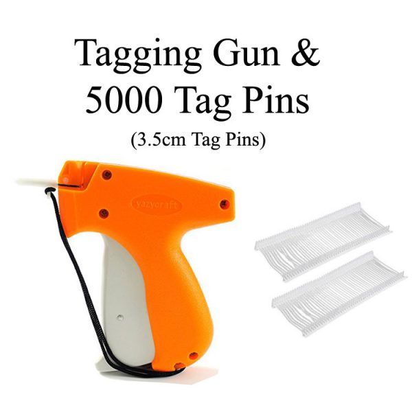 PRICE TAG GUN with 5000 Tag pins - Clothing tagging Gun - Fine needle Garment label Tag pin machine.