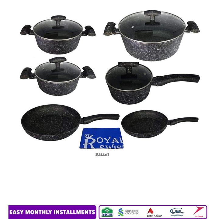 ROYAL SWISS 11 Pieces Cookware Set Non-Stick (Induction Hub)