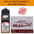 Set of Sketch Book & Sketch Pencils (20 A4 Sheets and 12 Pencils). 