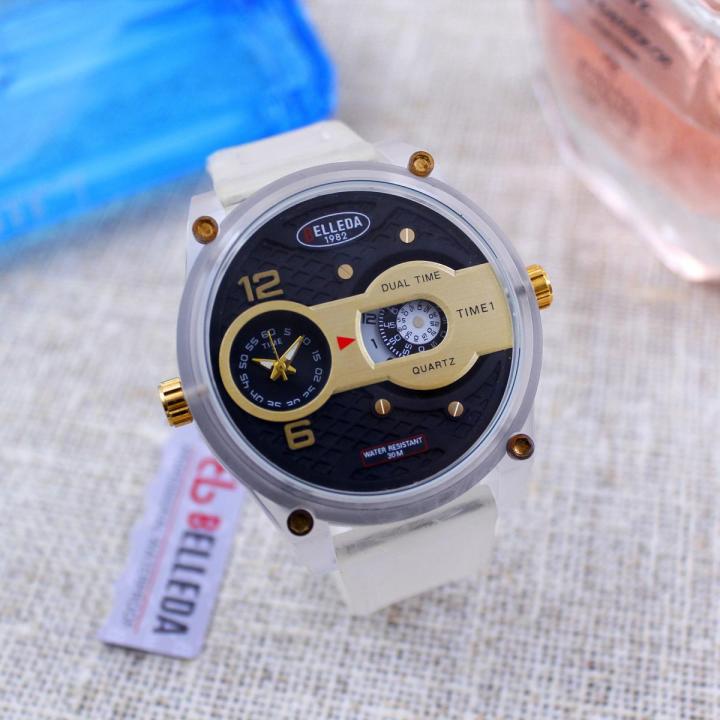 Original Belleda Double Time Analog Time and Quarter Time in Transparent Strap Watch for men and boys