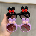 Fashion photography glasses Rabbit ears sunglasses Stylish INS eyeglasses New Bow sunglasses Korean style Cute Kids sunglasses for Outdoor activities Summer vacation Beachwear Fashion show Photo. 