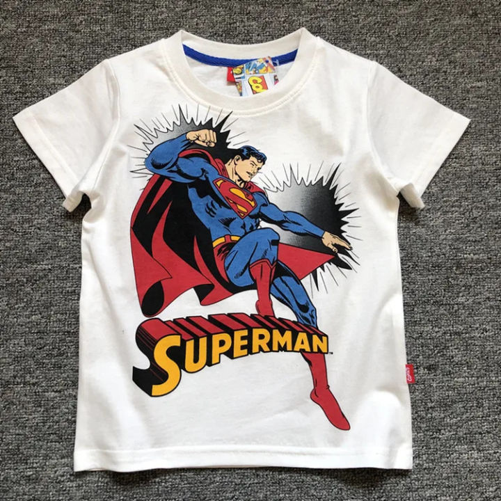 2025%20New%20Marvel%20Heroes%20Boy%20Cotton%20Short%20Sleeve%20T-shirt%20Base%20Print%20Spider-Man%20Iron%20Man%20Hulk%20Superman%20Kids%20Clothes%20-%20Image%202