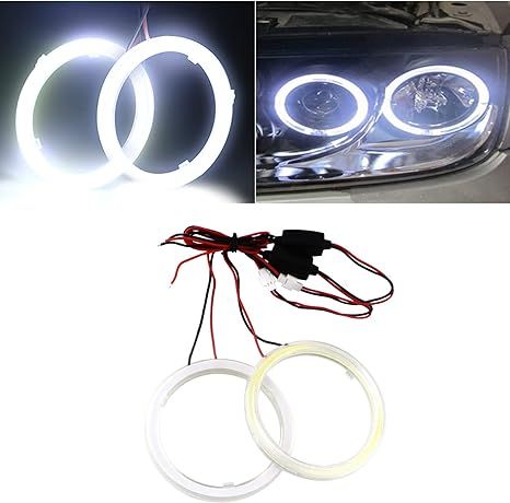 Universal%20Angel%20Eye%20Ring%2080mm%20White%20Color%20With%20Cotton%20Plastic%20Cover%20LED%20For%20Car%20Headlight%202%20Pcs%20Set%20-%20Image%202