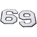 5 Pieces Chenille White Chenille Numbers 9 Patches DIY Clothes 9 shape 4.49x 3.19 inch Large Size Clothing Iron-on Embroidered Patch Sew on/Iron on Patches Hats. 