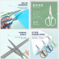 Guangbo high-end Teflon scissors PP rubber-coated handle anti-stick and anti-rust office scissors blue and green coffee high-value household sharp hand-cut paper-cut exquisite special scissors art large students. 