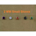 Real Silver (chandi) Nose Pin with Multicolor Small (2 MM) Stones For Women. 