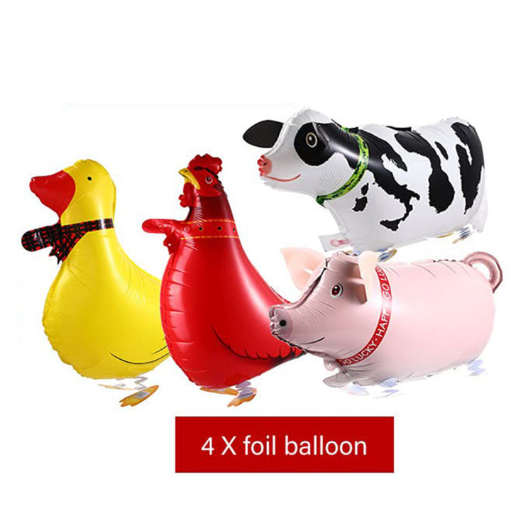 Walking Animal Balloons Pet balloons Farm Animal Balloon for Animal Theme Birthday Party Decor Horse Duck Rooster Cow Pig Dog