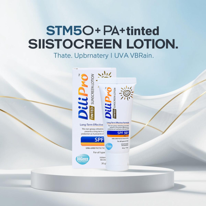 DiliGence DiliPro Tinted Sunscreen Lotion SPF 50+ PA+++ | UVA + UVB Protection | Lightweight & Non-Greasy Daily Sunblock For All Skin Types DiliGence sunscreen, DiliPro tinted sunscreen, SPF 50+ sunscreen, PA+++ sunblock, tinted sunblock lotion,