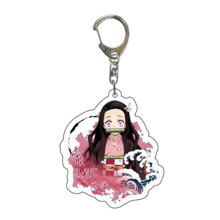 Keyring Two-sided Decorative Acrylic Demon Slayer Anime Keychain for Gift