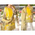 Elegant Embroidered Yellow Lawn Dress with Chiffon Dupatta. 