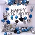Silver Happy Birthday Foil Balloon - Birthday Decorations Balloon For Children Adult Air Balloons Foil Letter Balloons Birthday Banner Alphabet. 