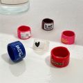【2023】 2022 New Band Aid Rings for Women Girls Teens Y2K Cute Resin Letter Hip Hop Rings Sweet Cool Friends Gifts Fashion Jewelry. 