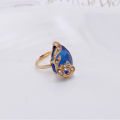 Women Rhinestone Peacock Pendant Necklace Earrings Ring Jewelry Set. 