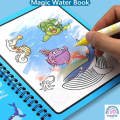 Magic Water Book; Water Drawing Book, Magic book for kids. Reusable Doodle Book with pen for Kids to Learn and Develop Art Ability tethers. 