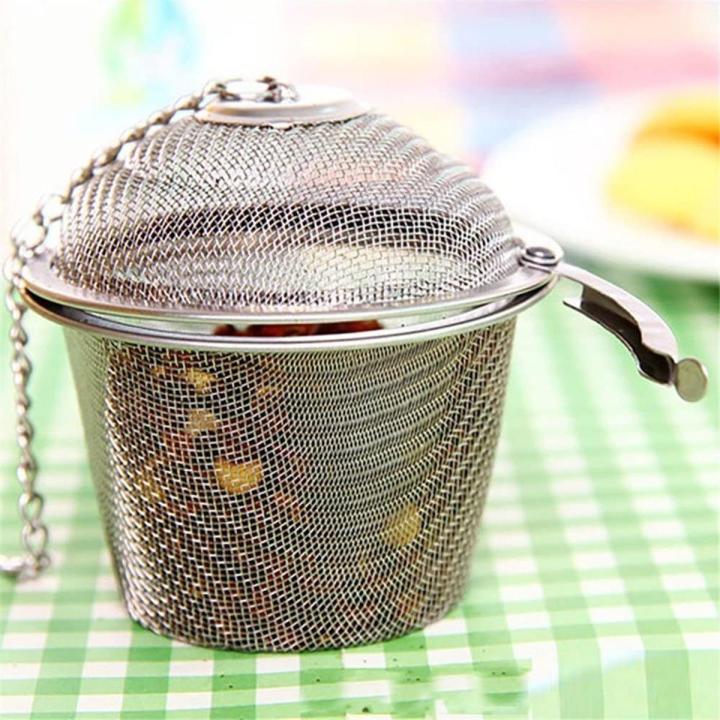 Stainless Steel Seasoning Ball With Chain - Tea Infuser & Cooking Spice Filter (Large)