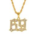 Women Men 69 Number Pendant Necklace Hip Hop Jewelry Style Gold Silver Color Rope Chain Statement Necklace S. 