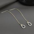 Drop Ear Line Long Hanging Earrings For Women Rose Zircon Crystal Piercing Threader Earing Ear Accessories Jewelry. 