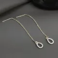 Drop Ear Line Long Hanging Earrings For Women Rose Zircon Crystal Piercing Threader Earing Ear Accessories Jewelry. 