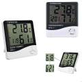 LCD Display Temperature and Humidity Meter with Travel Alarm Clock Hygrometer. 