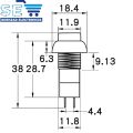 5PCS Round Push Button Switch ON-OFF Self-locking. 