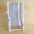HelloWorld Foldable Deckchair Realistic Mini Wooden Deckchair DIY Decoration. 
