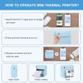 Mini Printer Portable Thermal Printer for kids best for Gift Thermal Stickers Paper Inkless Bluetooth Wireless for Android IOS Portable Label Printer. 